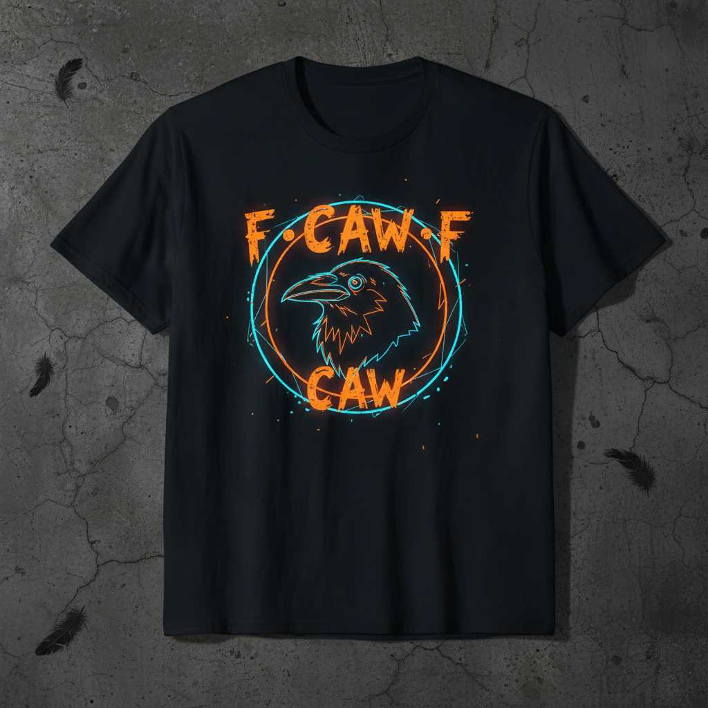 F Caw F Caw Distressed Crow Halloween T-Shirt Novelty Raven Graphic Tee