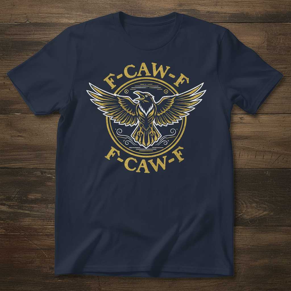 F-Caw-F Distressed Grunge Crow T-Shirt, Funny Raven Bird Pun Graphic Tee