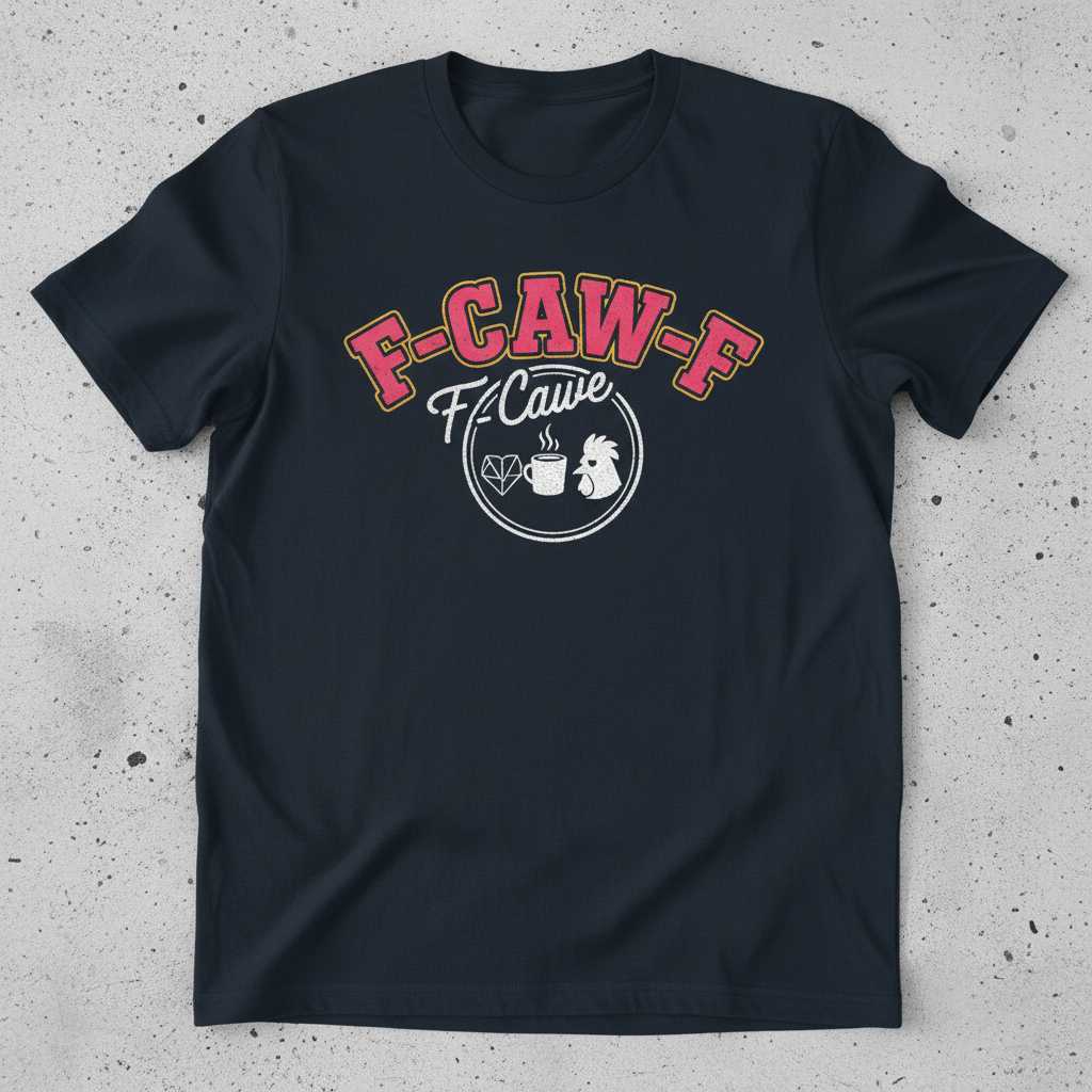 F-Caw-F Retro Rooster T-Shirt, Funny Graphic Chicken Tee Unisex Novelty Top
