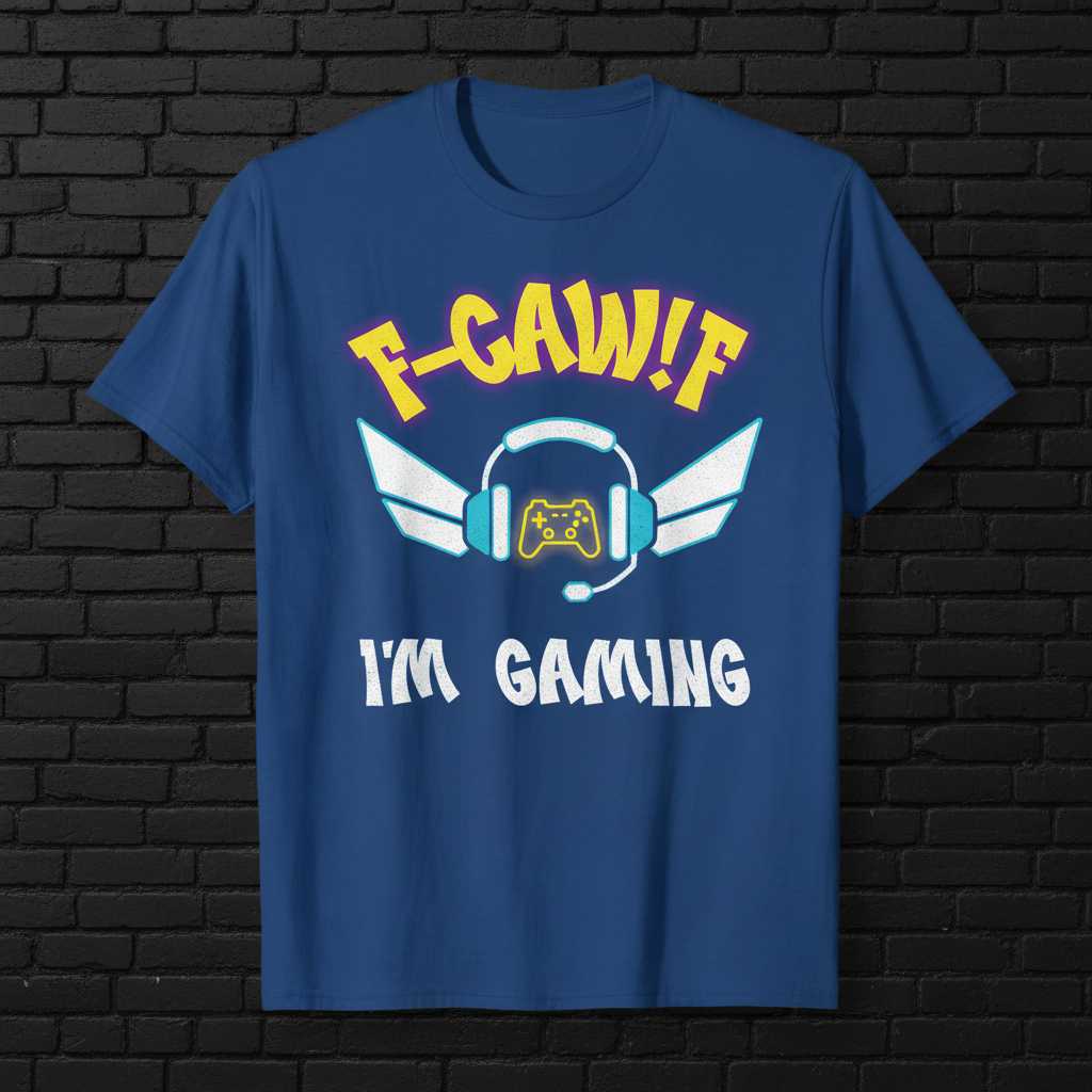 F-Caw!f Im Gaming Distressed T-Shirt, Funny Chicken Gamer Graphic Tee