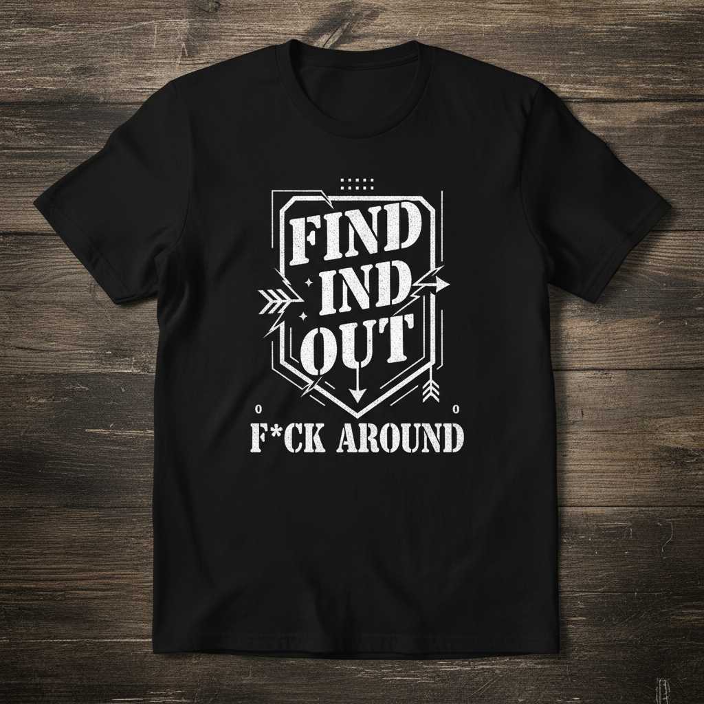 F-ck Around Find Out Distressed Diagram T-Shirt, Funny Graphic Tee Merch
