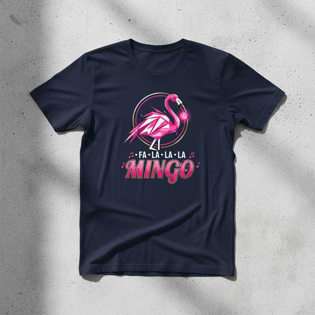 Fa La La La Mingo Music Christmas Flamingo T-Shirt, Funny Holiday Tee Idea