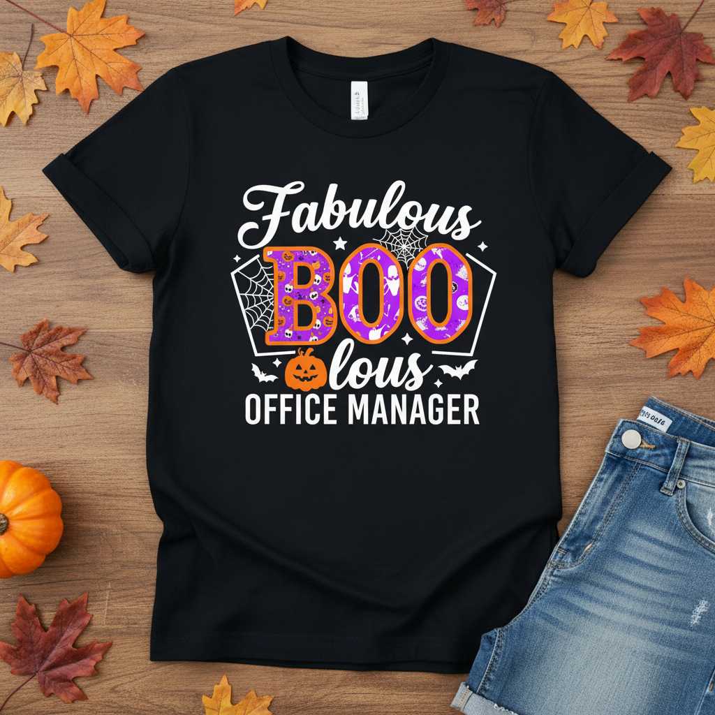 Fabulous Boo Lous Office Manager Halloween T-Shirt, Funny Graphic Tee Idea
