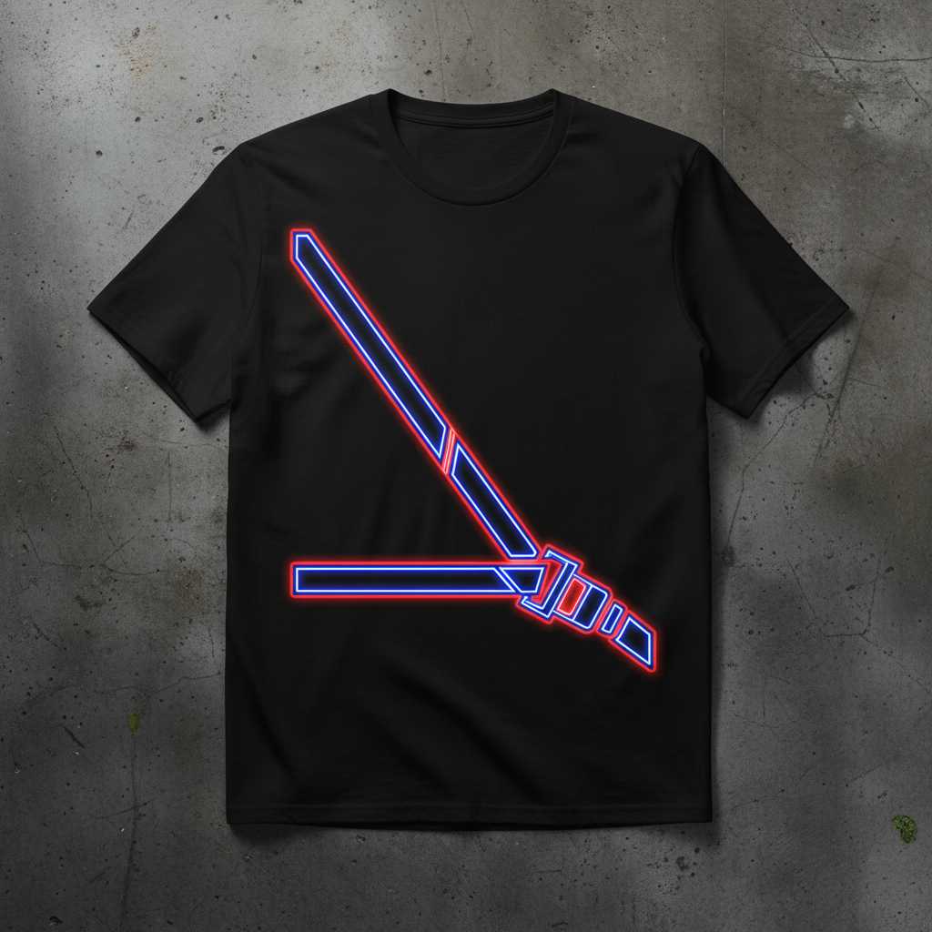 Fake Seatbelt Neon Graphic T-Shirt, Funny Novelty Seat Belt Tee Gear Idea