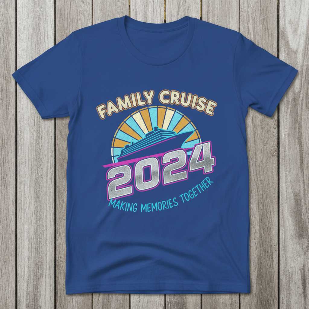 Family Cruise 2024 Making Memories Together Retro T-Shirt, Souvenir Tee