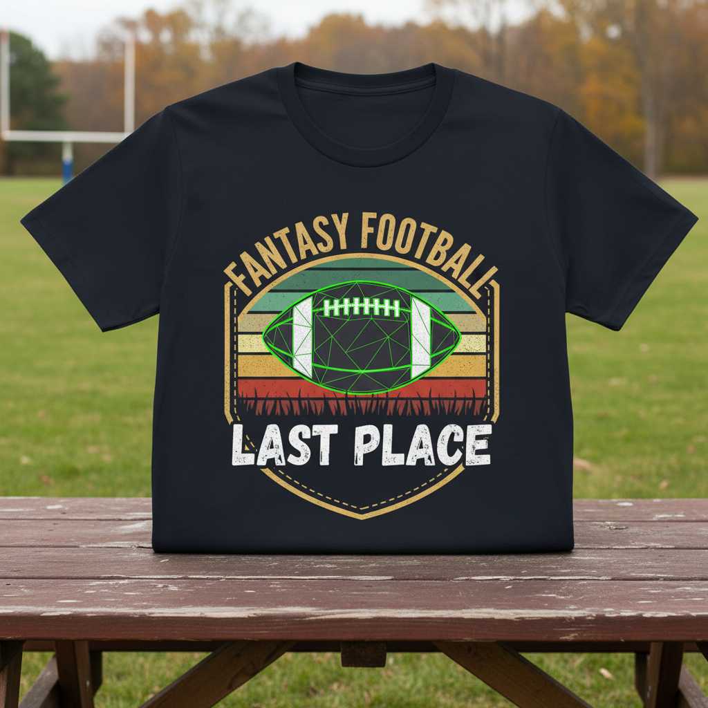 Fantasy Football Last Place Vintage T-Shirt, Funny Retro Graphic Tee Idea