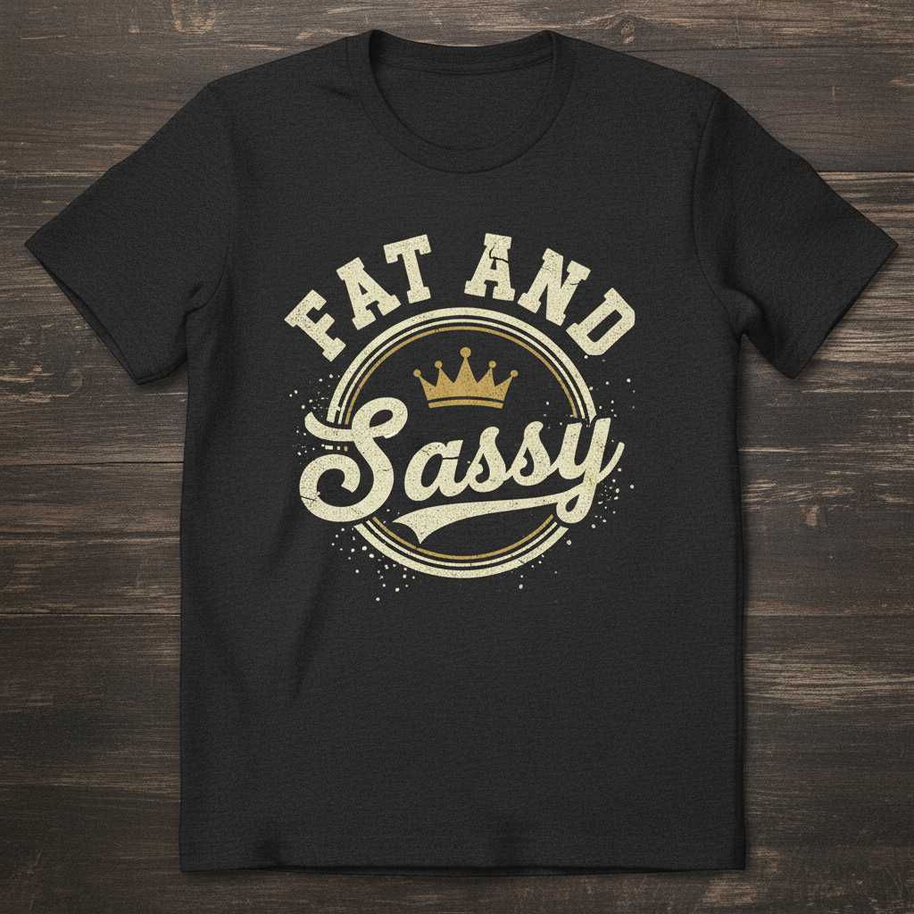 Fat And Sassy Vintage Distressed T-Shirt, Funny Graphic Tee Novelty Gear