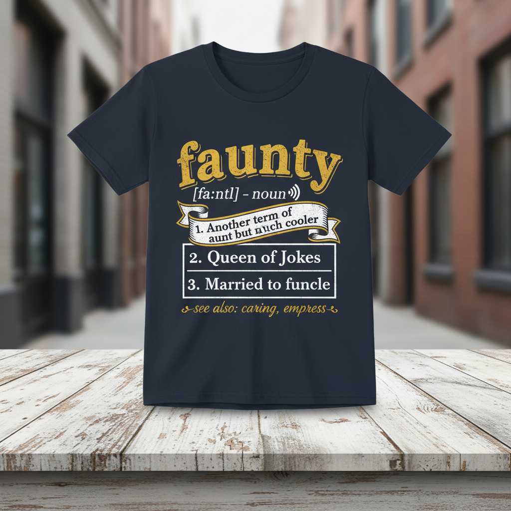 Faunty Another Term Of Aunt But Much Cooler Queen Of Jokes Married To Funcle Vintage T-Shirt, Funny Tee