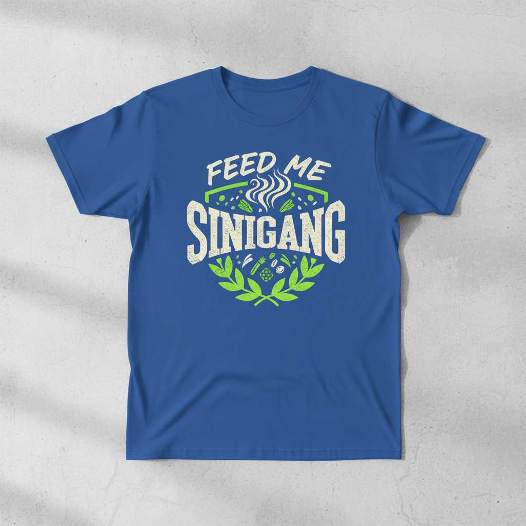 Feed Me Sinigang Distressed T-Shirt, Funny Filipino Food Graphic Tee Souvenir