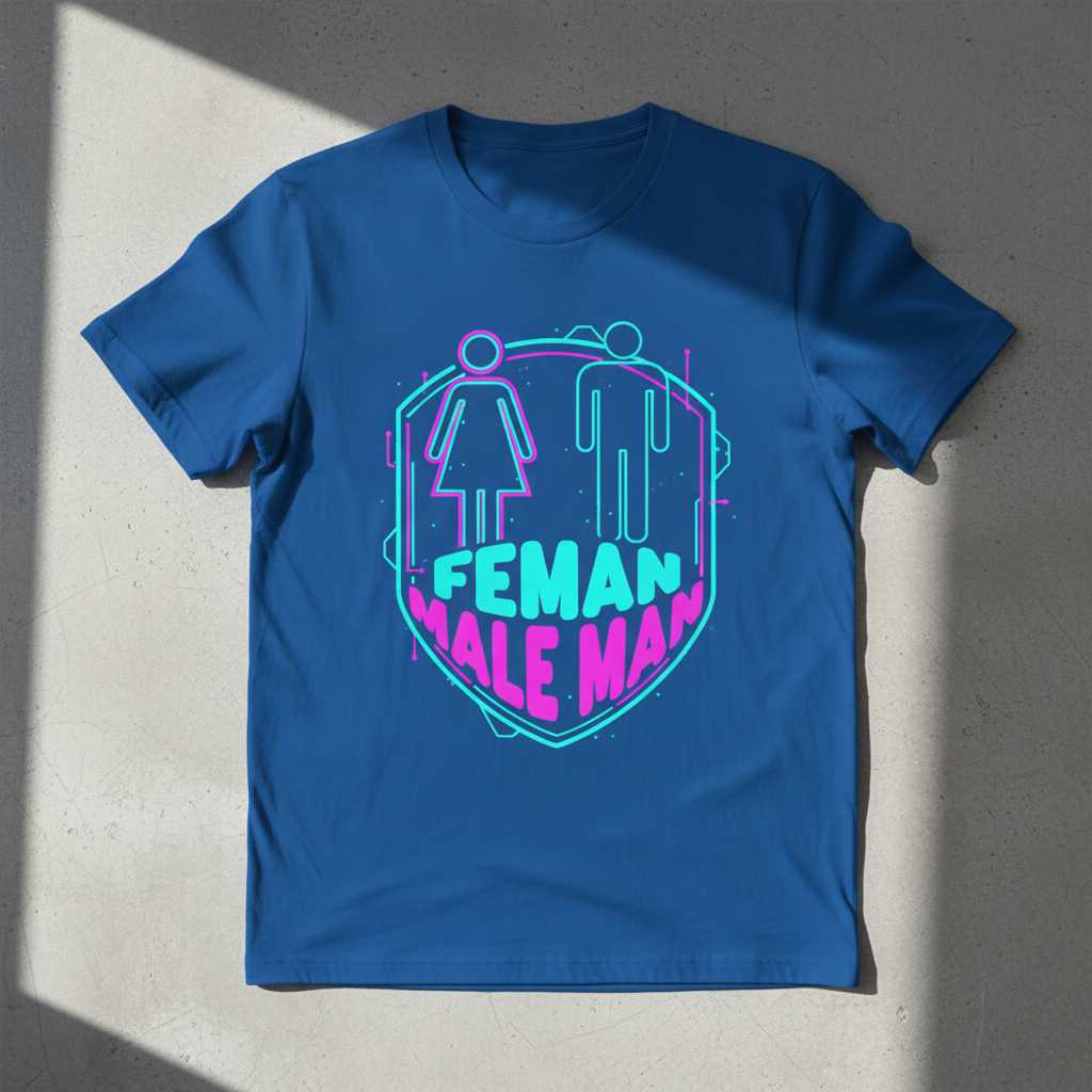 Feman Ale Man Funny Graphic T-Shirt, Novelty Engrish Sign Tee Unisex Outfit