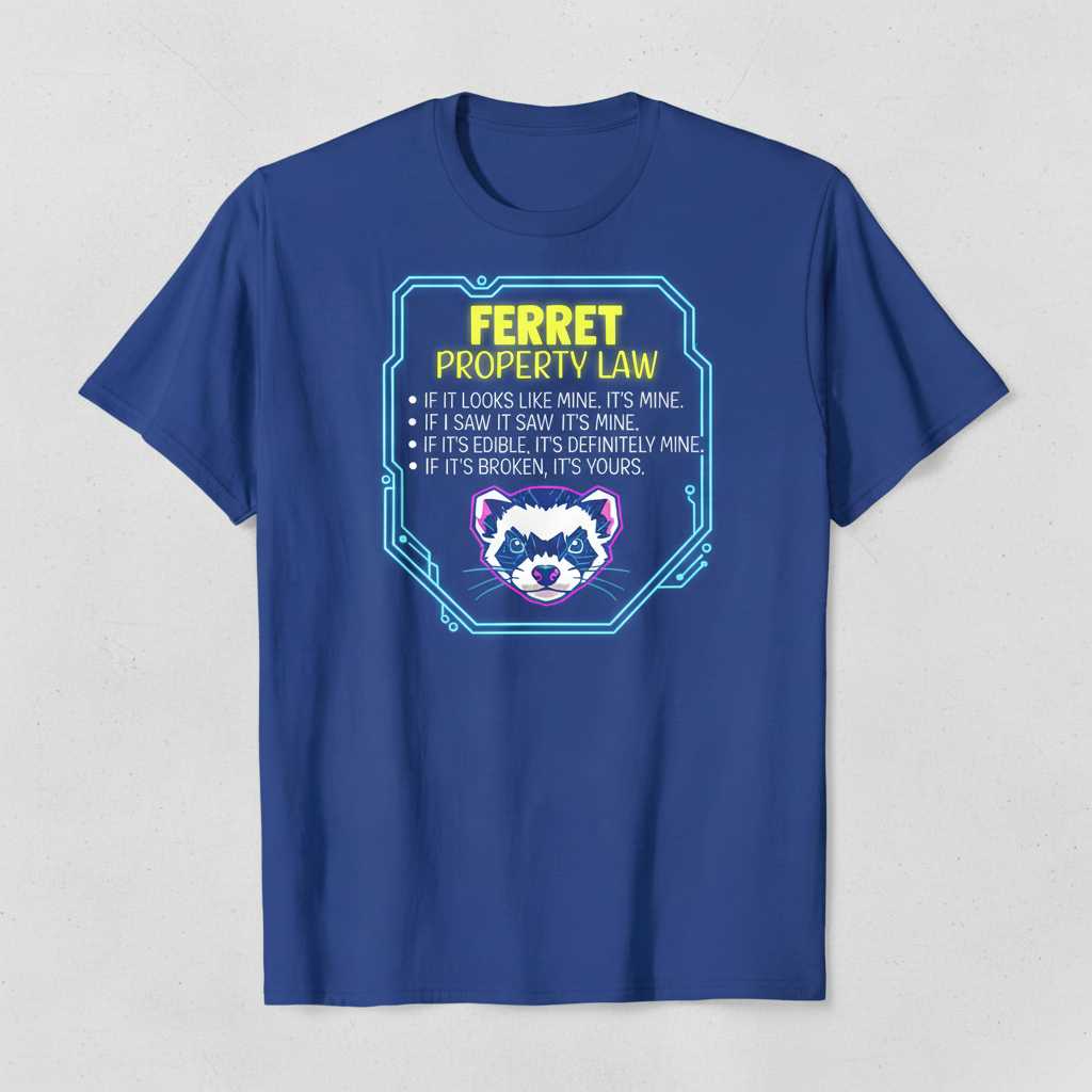 Ferret Property Law If It Looks Like Mine Its Mine If I Saw It Its Mine If Its Edible Its Definitely Mine If Its Broken Its Yours T-Shirt Funny Tee