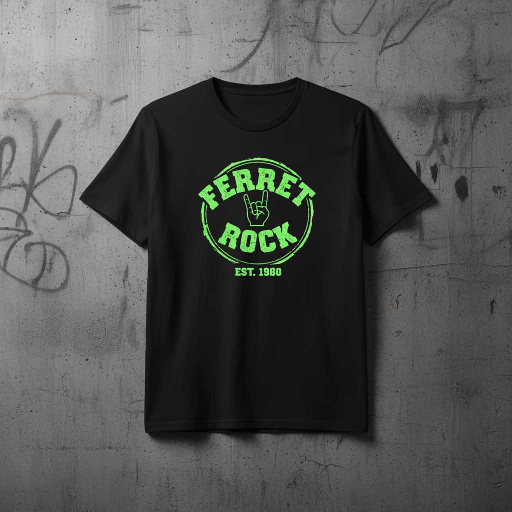 Ferret Rock Est. 1980 Vintage Distressed T-Shirt, Funny Graphic Tee Gear