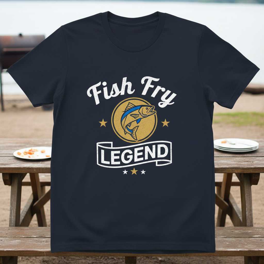 Fish Fry Legend Vintage Retro T-Shirt, Funny Novelty Fishing Tee Gear