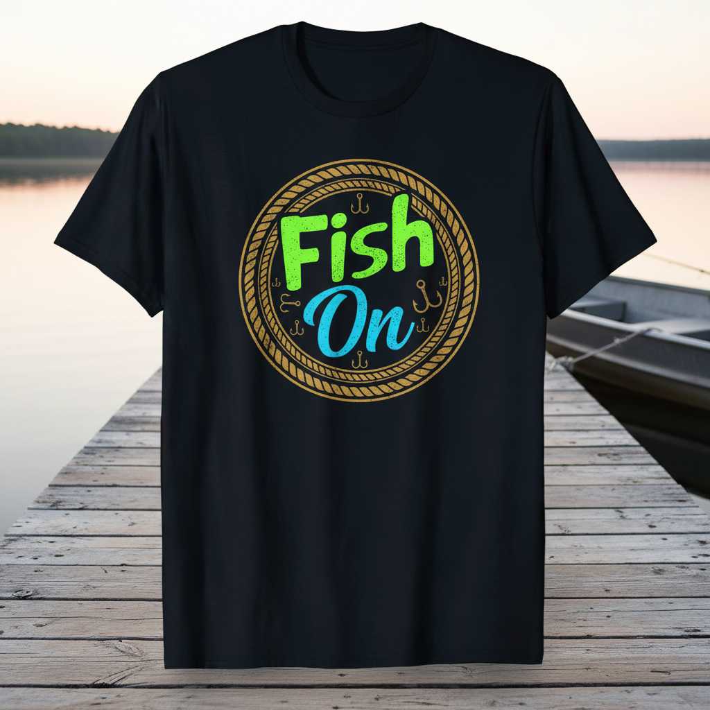 Fish On Vintage Distressed Fishing T-Shirt, Funny Bass Fisherman Gear Idea Tee