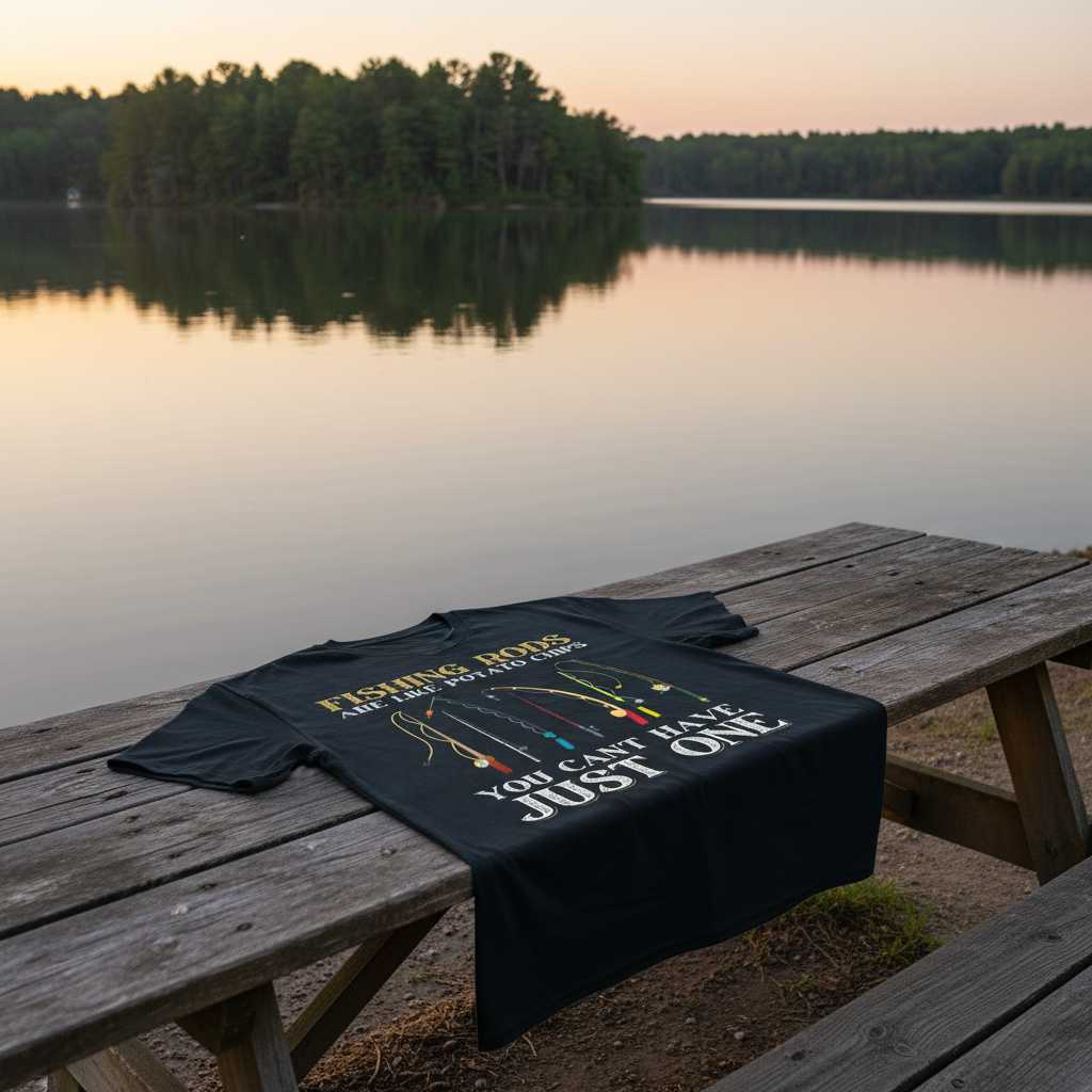 Fishing Rods Are Like Potato Chips You Cant Have Just One Distressed T-Shirt Funny Tee Idea