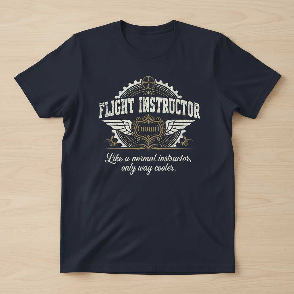 Flight Instructor Noun Like A Normal Instructor Only Way Cooler Vintage T-Shirt Funny Tee