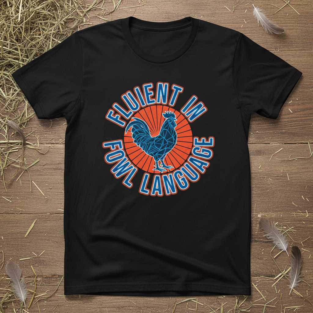 Fluent In Fowl Language Retro T-Shirt, Funny Chicken Graphic Tee Gift Idea