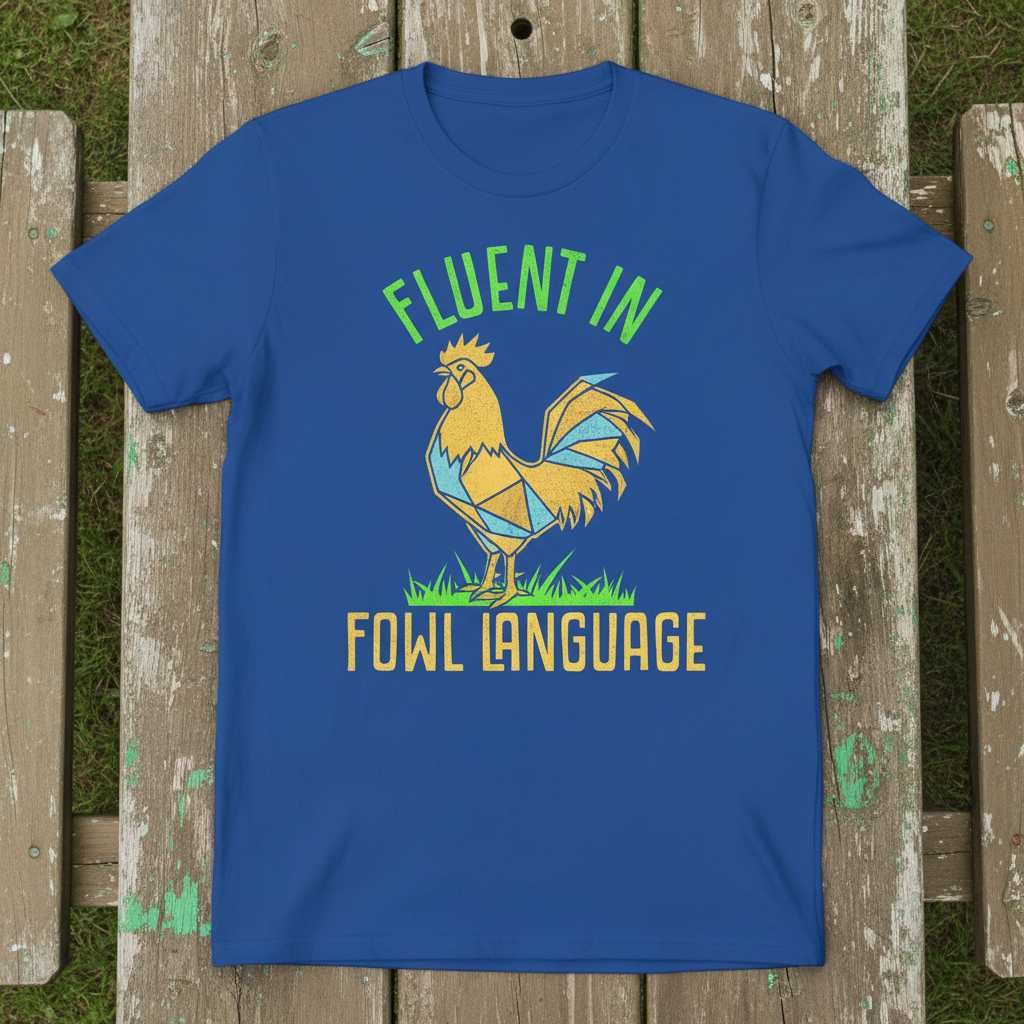 Fluent In Fowl Language Vintage T-Shirt, Funny Chicken Graphic Tee Gift Idea