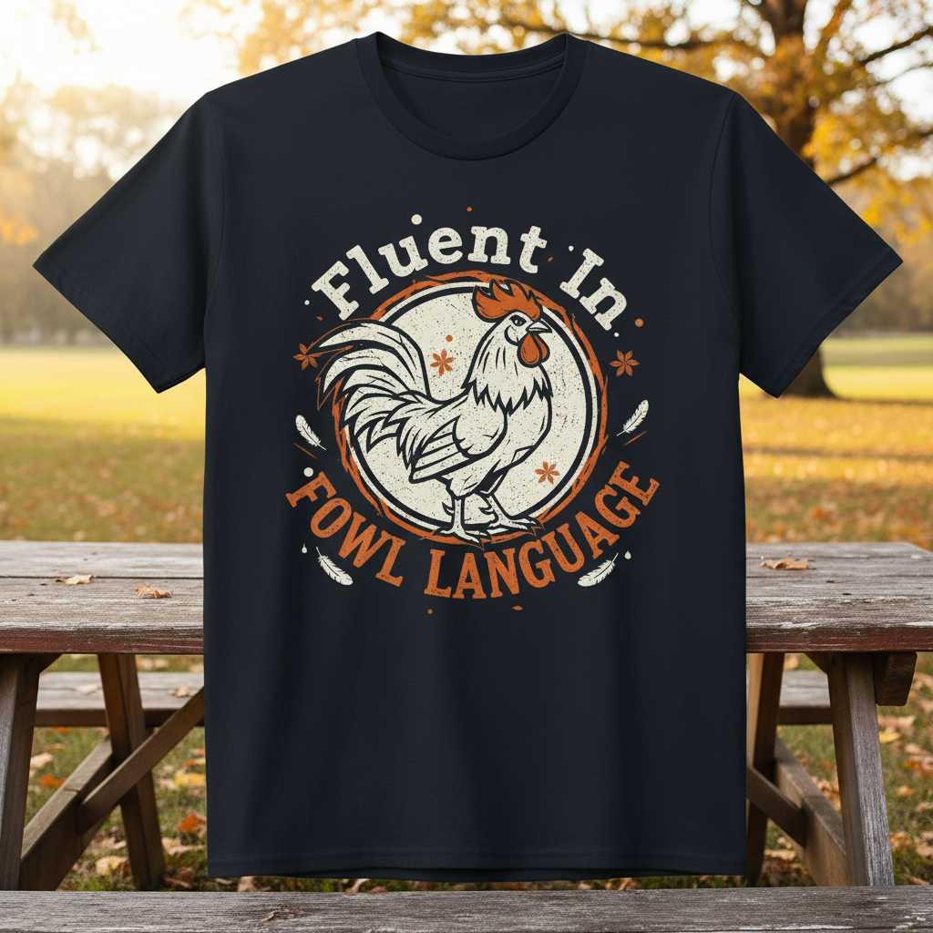 Fluent In Fowl Language Vintage T-Shirt, Funny Chicken Graphic Tee Gift Idea_1767612119