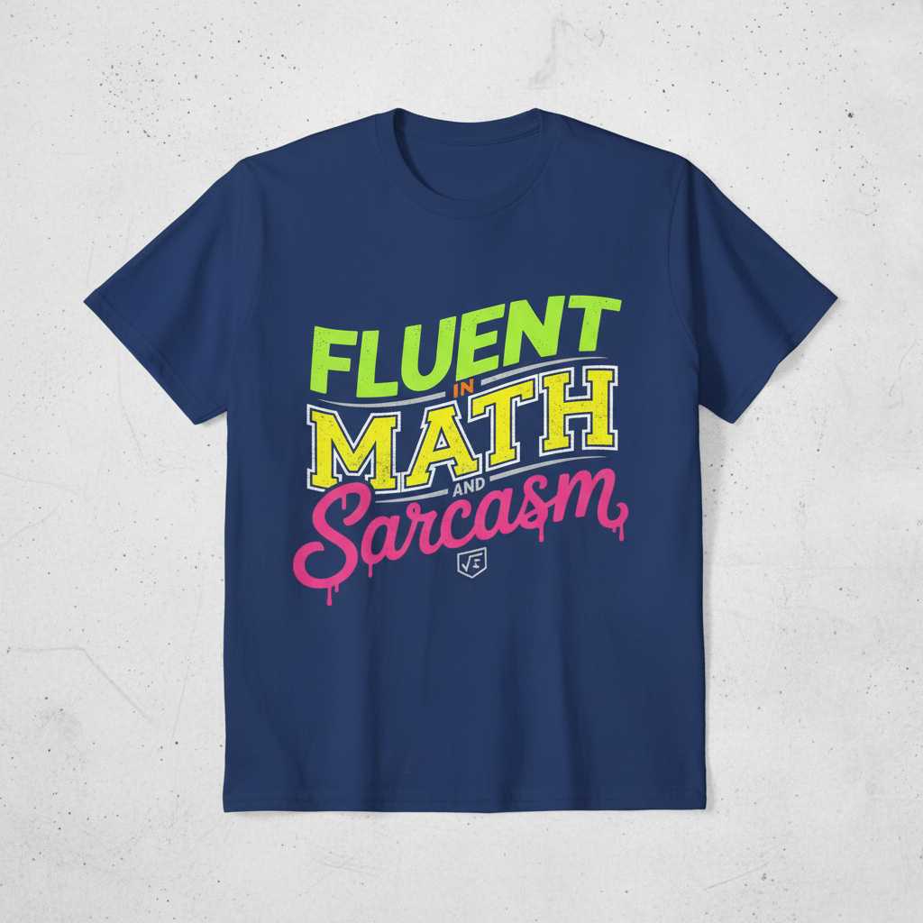 Fluent In Math And Sarcasm Graphic T-Shirt, Funny Novelty Unisex Tee Idea