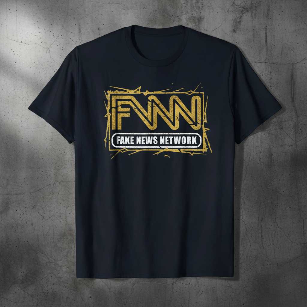 Fnn Fake News Network Distressed Retro T-Shirt, Funny Novelty Tee Idea