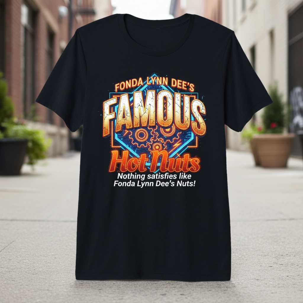 Fonda Lynn Dees Famous Hot Nuts Nothing Satisfies Like Fonda Lynn Dees Nuts! Retro T-Shirt, Funny Graphic Tee Idea