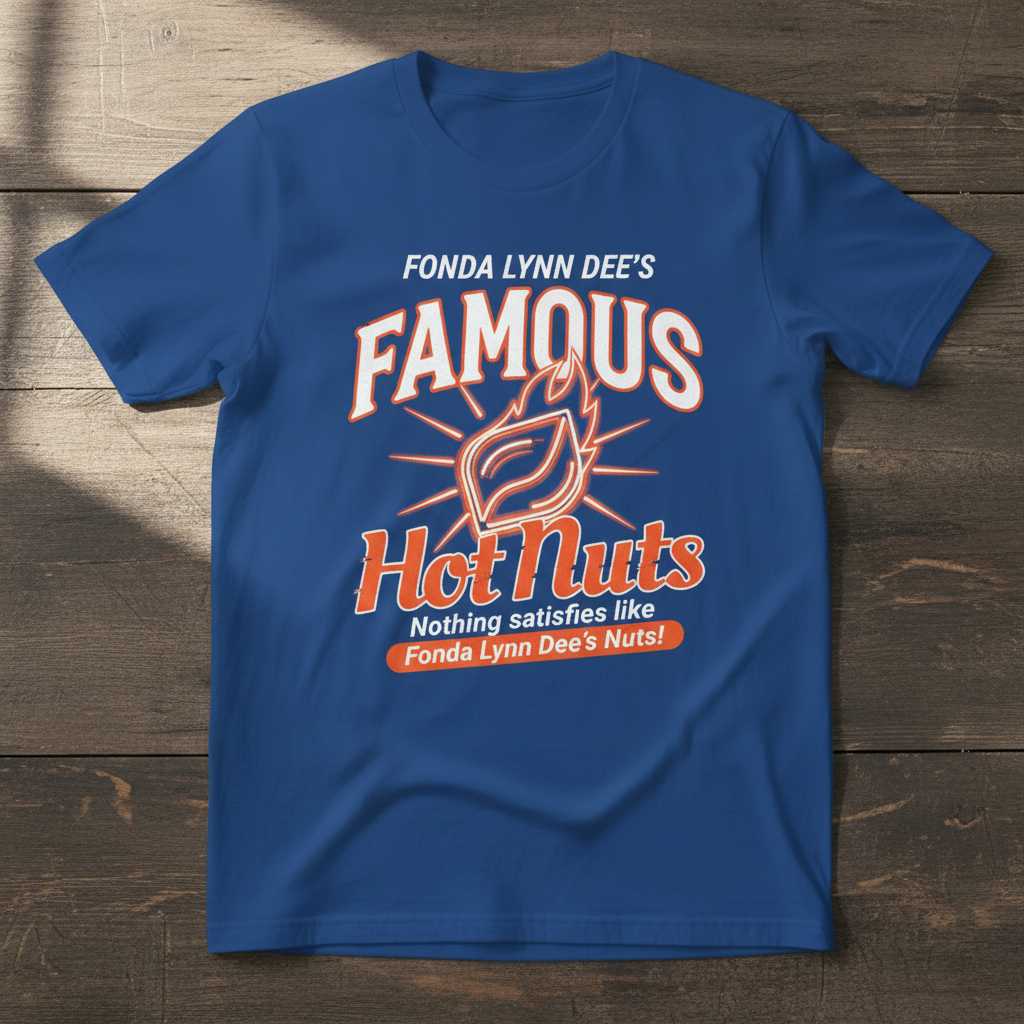 Fonda Lynn Dees Famous Hot Nuts Nothing Satisfies Like Fonda Lynn Dees Nuts! Retro T-Shirt Funny Novelty Tee