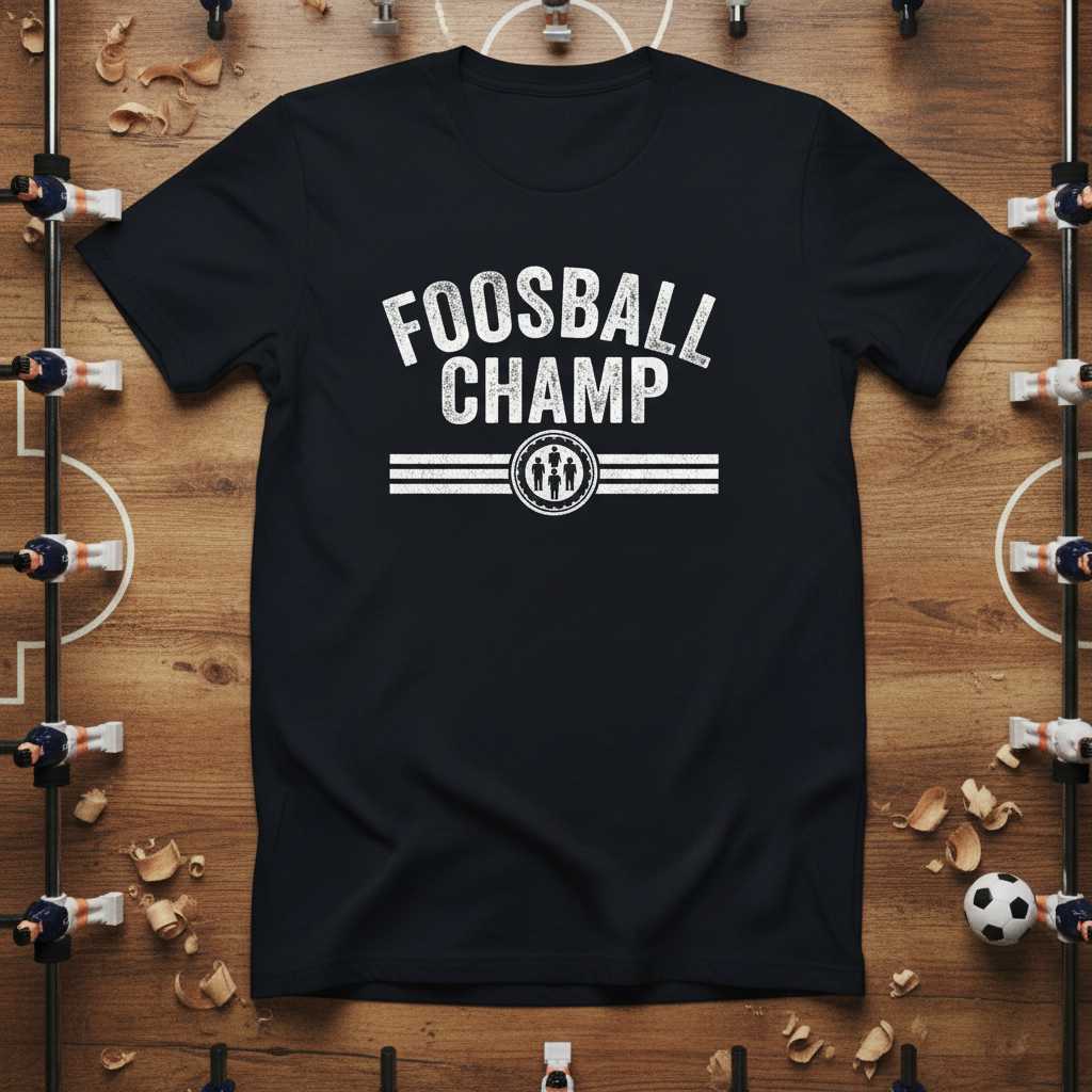 Foosball Champ Distressed Vintage T-Shirt Graphic Novelty Tee Gift Idea