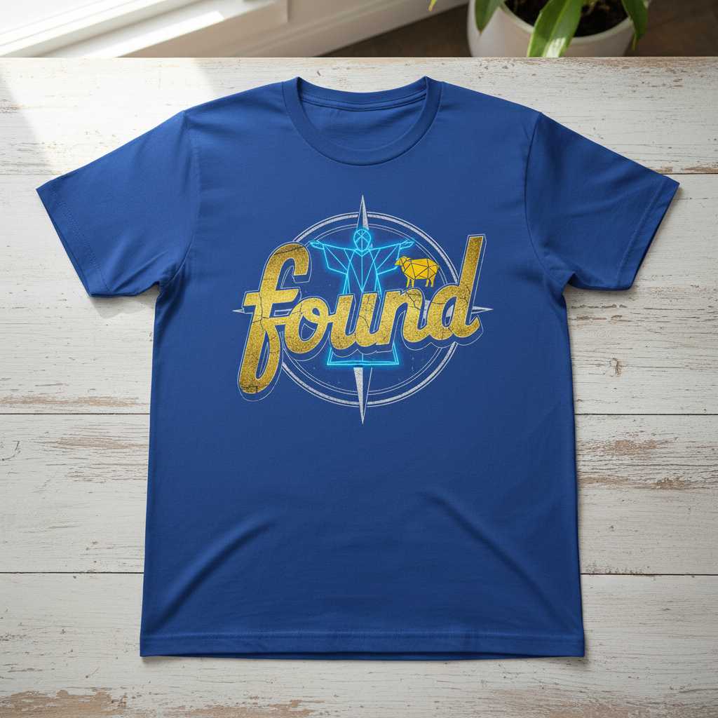 Found Distressed Christian T-Shirt, Graphic Religious Faith Tee Present Idea