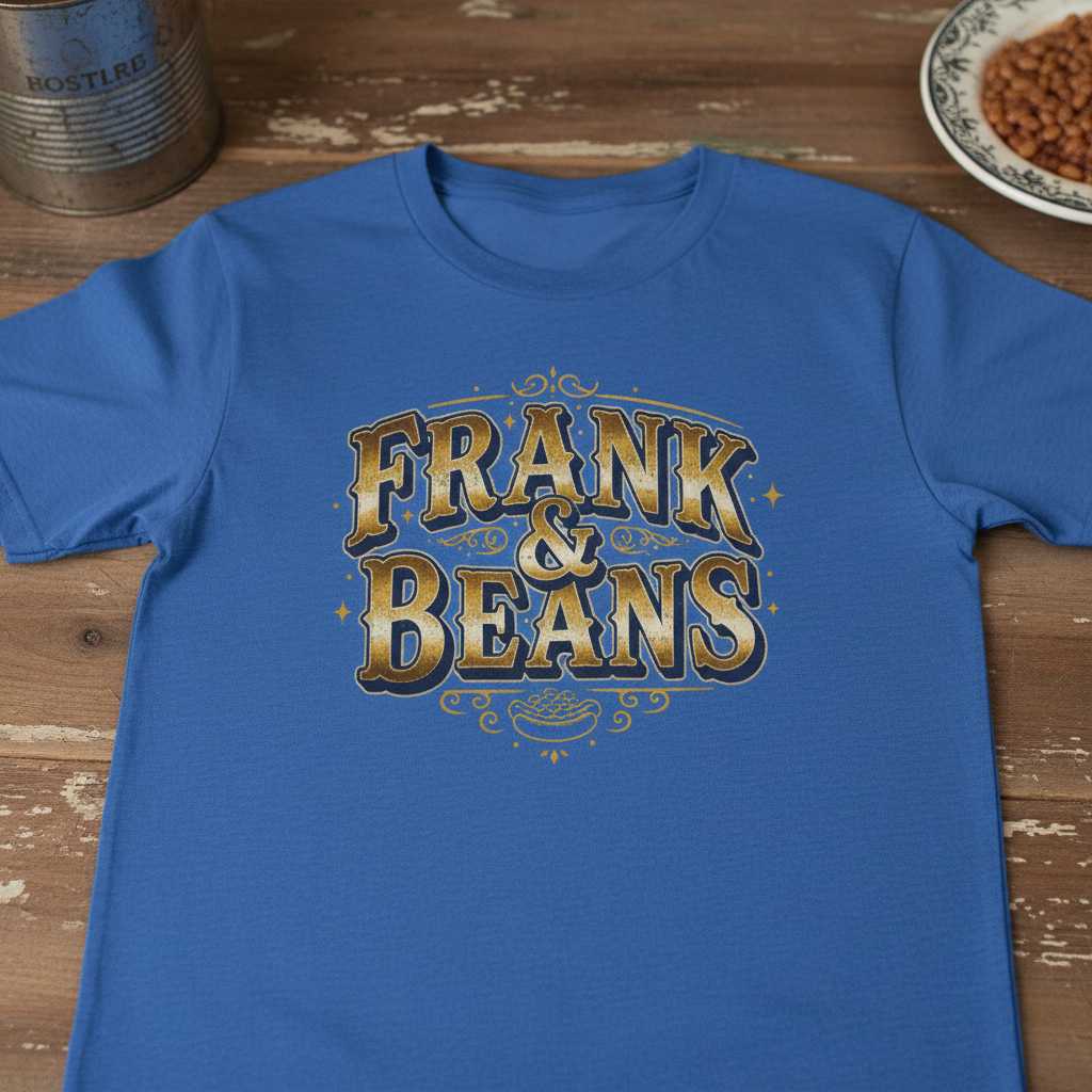 Frank & Beans Vintage Retro T-Shirt, Funny Novelty Graphic Tee Souvenir Gear