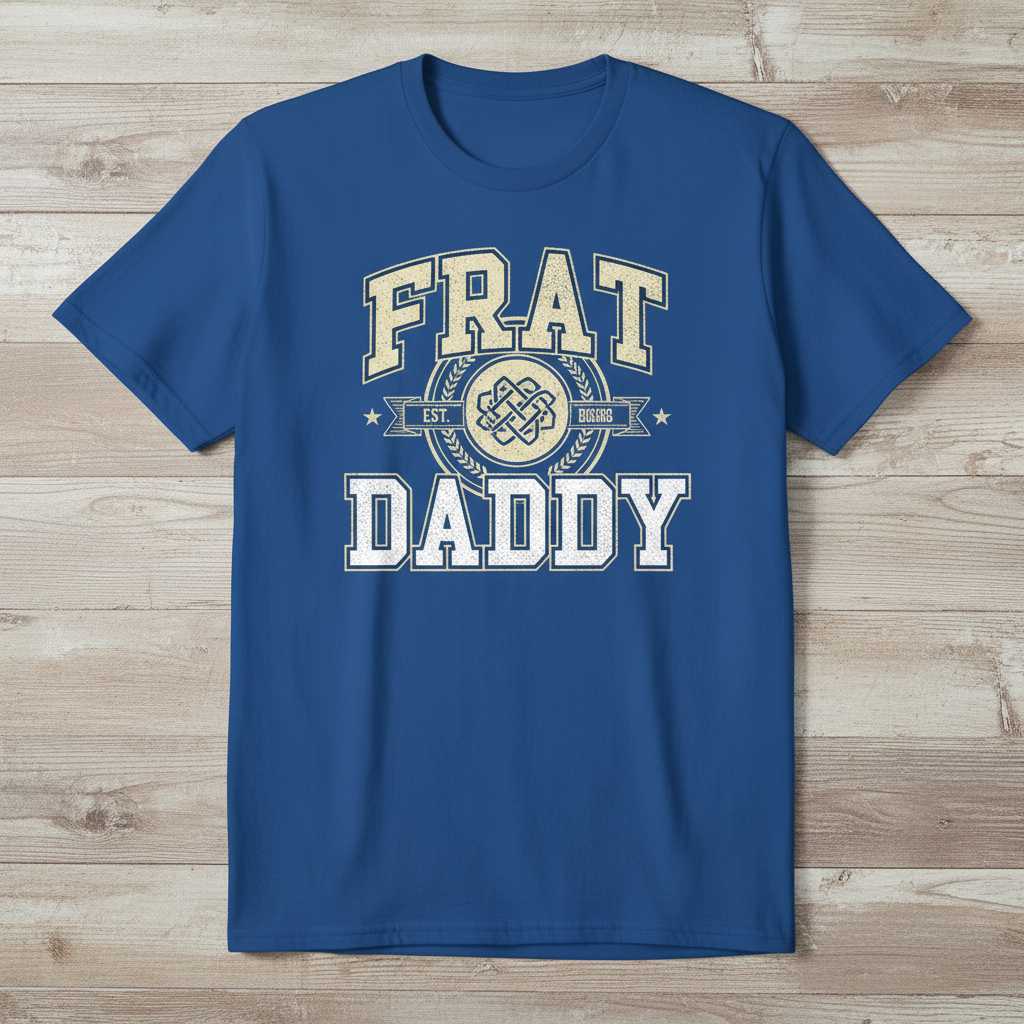 Frat Daddy Vintage Distressed Retro T-Shirt, Graphic Collegiate Tee Gear Idea