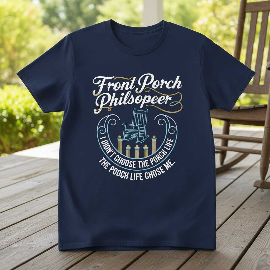 Front Porch Philosopher I Didnt Choose The Porch Life The Pooch Life Chose Me Graphic T-Shirt, Funny Unisex Tee