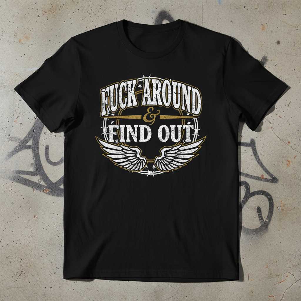 Fuck Around And Find Out Distressed Grunge Graphic T-Shirt, Funny Novelty Tee