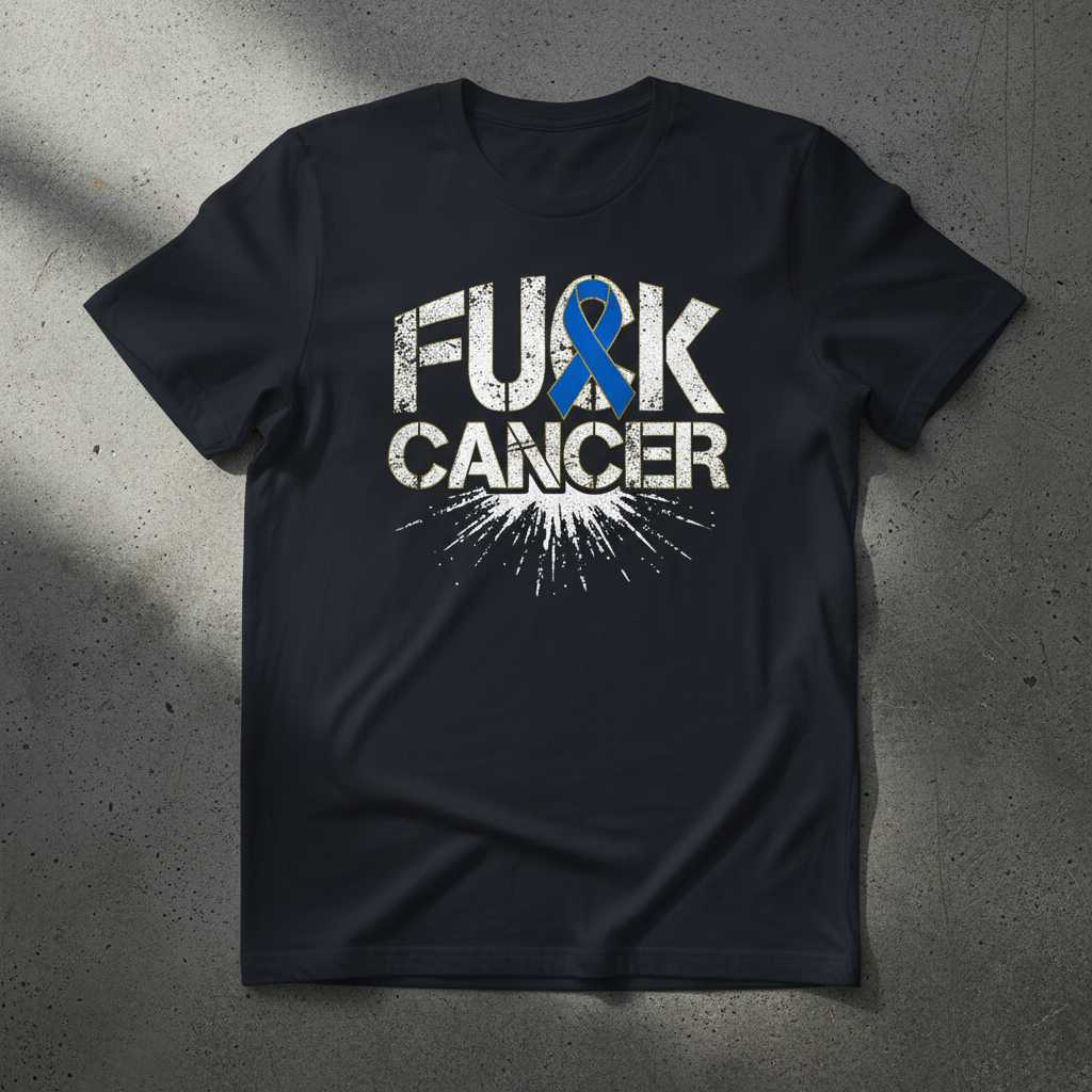 Fuck Cancer Distressed Graphic T-Shirt, Unisex Awareness Novelty Tee Merch Idea
