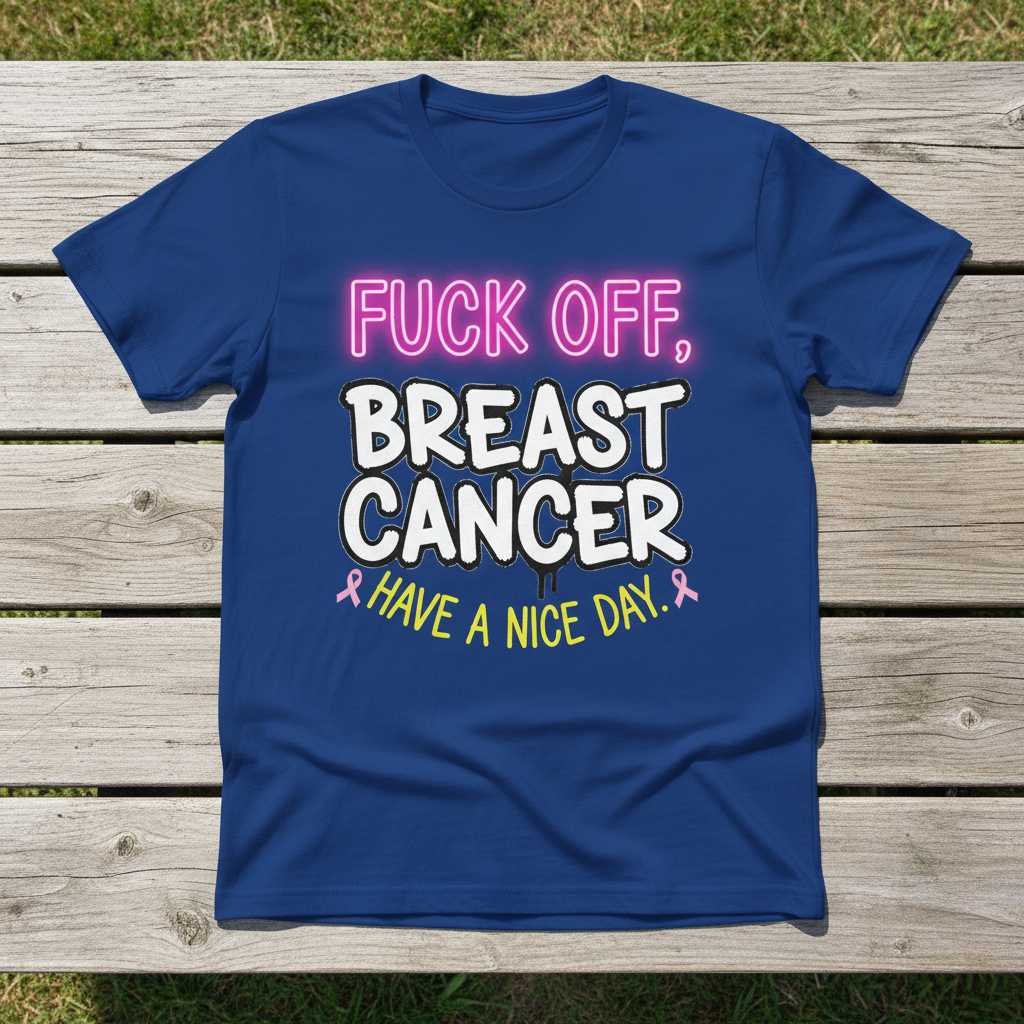 Fuck Off, Breast Cancer & Have a Nice Day Graphic T-Shirt, Funny Tee Idea