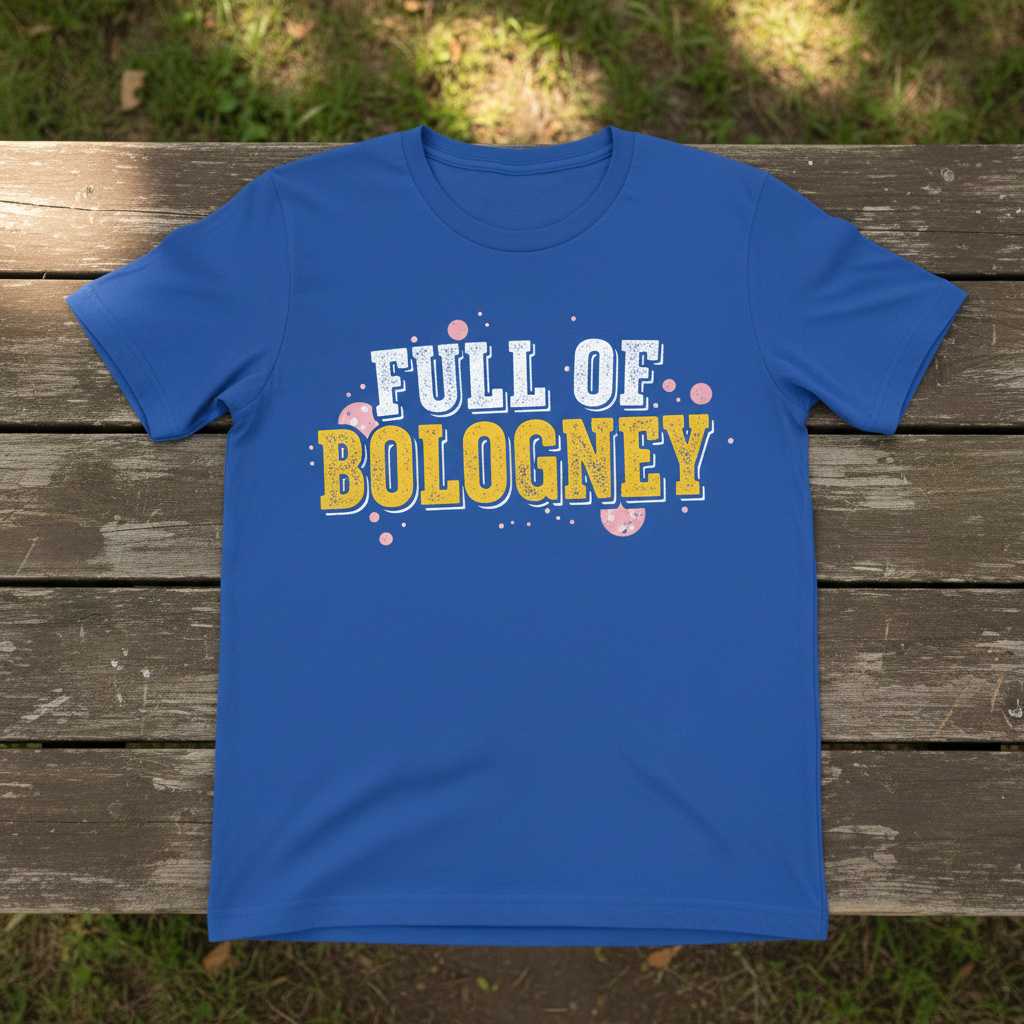 Full Of Bologney Distressed Graphic T-Shirt, Funny Novelty Tee Present Idea