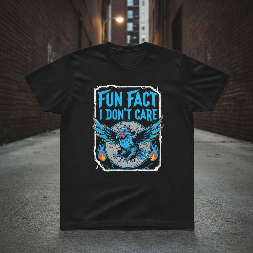 Fun Fact I Dont Care Distressed T-Shirt, Funny Novelty Graphic Tee Gear