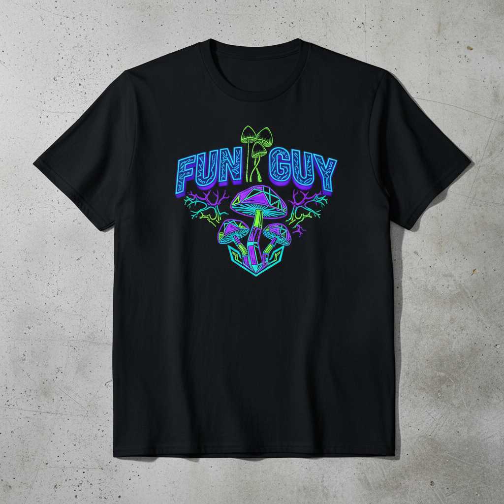 Fun Guy Mushroom Graphic T-Shirt, Funny Psychedelic Fungi Goblincore Tee Idea