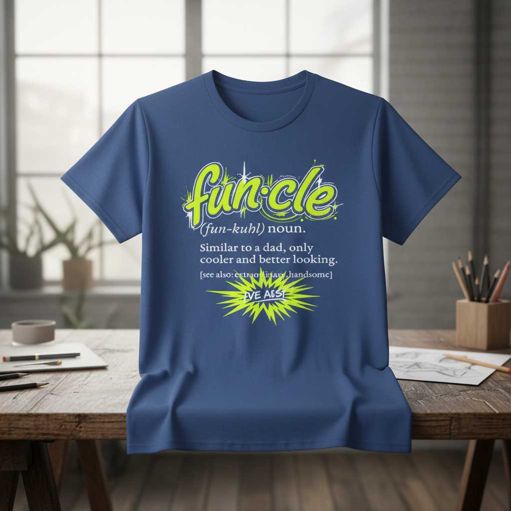Funcle Definition Similar To A Dad Only Cooler And Better Looking Graphic T-Shirt Funny Tee Idea