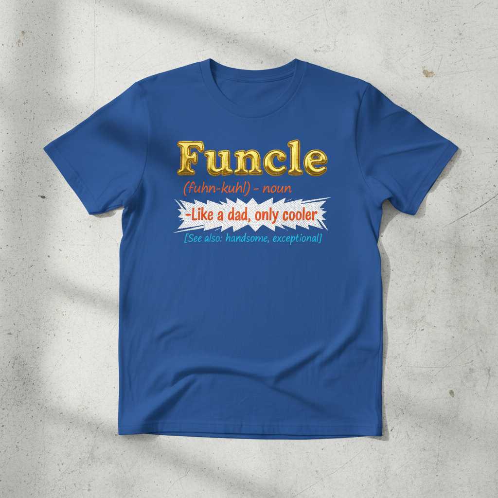 Funcle Like A Dad Only Cooler Graphic T-Shirt, Funny Proud Uncle Tee Idea