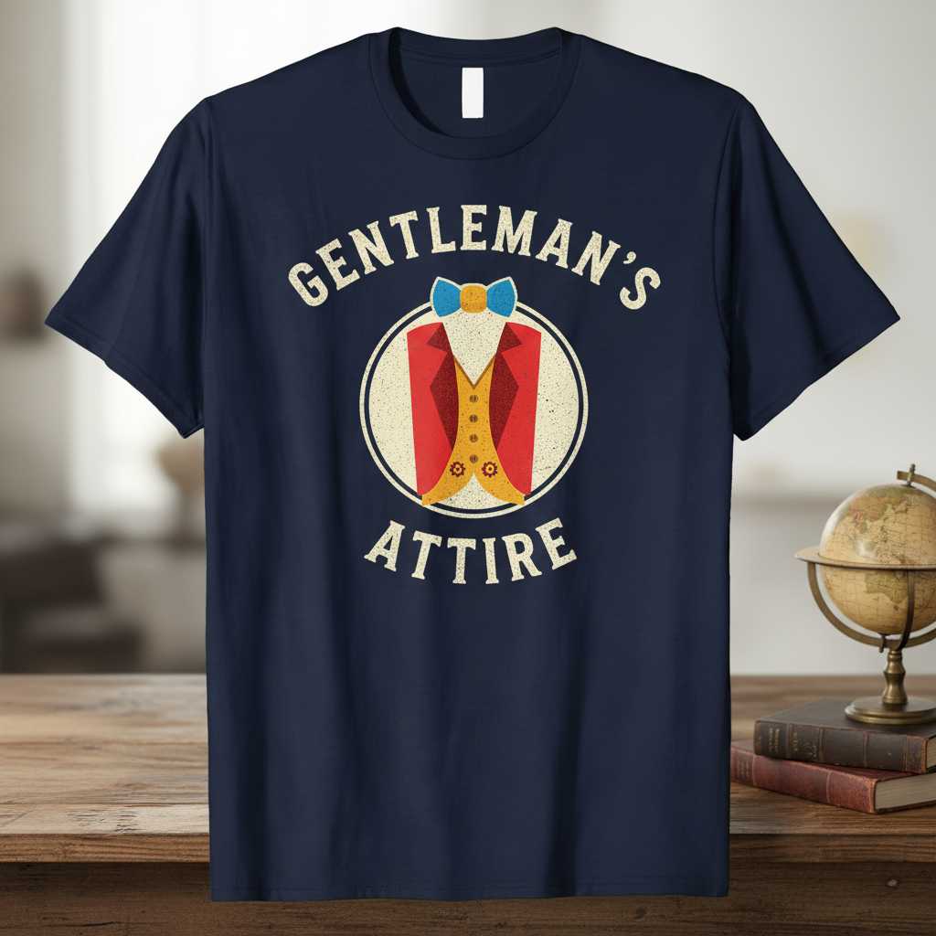 Gentlemans Attire Retro Novelty T-Shirt, Funny Halloween Costume Tee Outfit