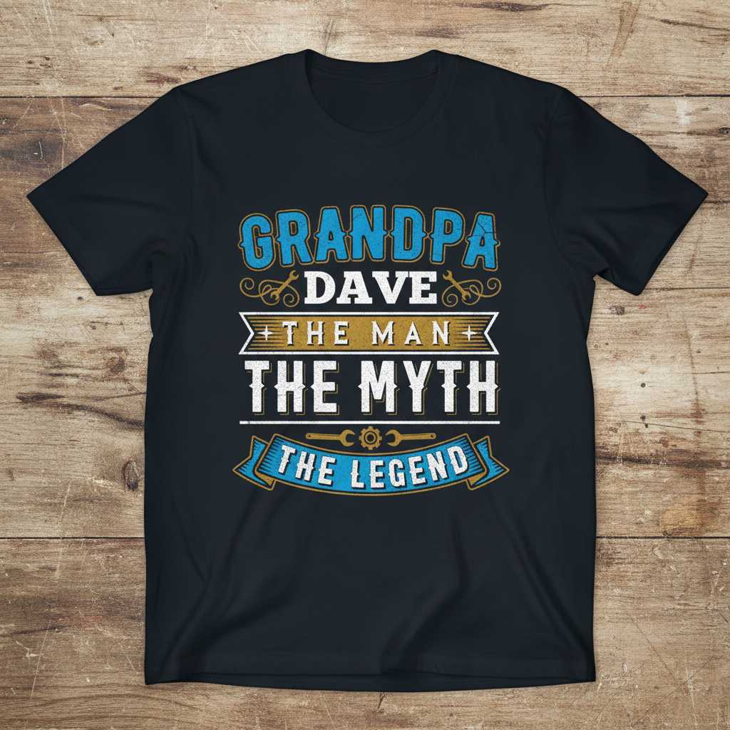 Grandpa Dave The Man The Myth The Legend Vintage T-Shirt Graphic Tee Gift Idea