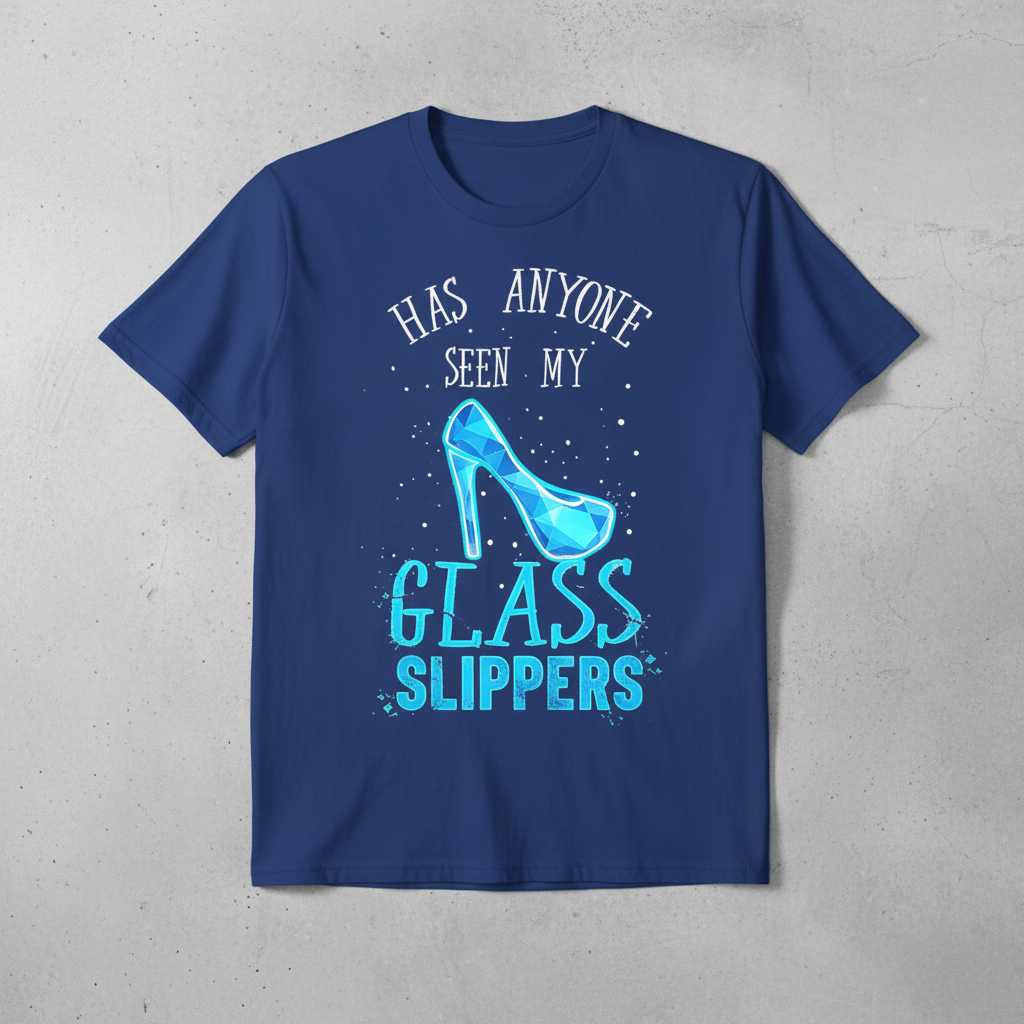 Has Anyone Seen My Glass Slippers Distressed T-Shirt, Funny Princess Tee Idea