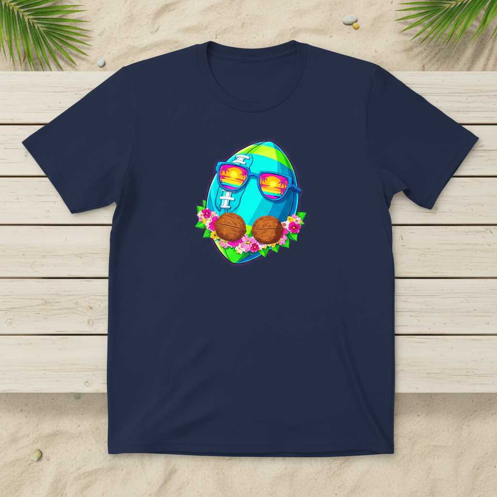 Hawaiian Football Coconut Tropical Summer Vibes Graphic T-Shirt, Funny Tee Wear