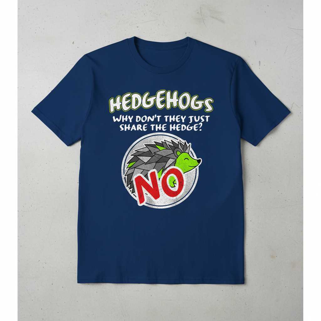 Hedgehogs Why Dont They Just Share The Hedge- No Distressed T-Shirt, Funny Tee