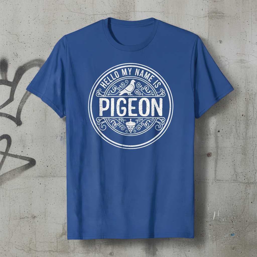 Hello My Name Is Pigeon Distressed T-Shirt, Funny Halloween Costume Tee Idea