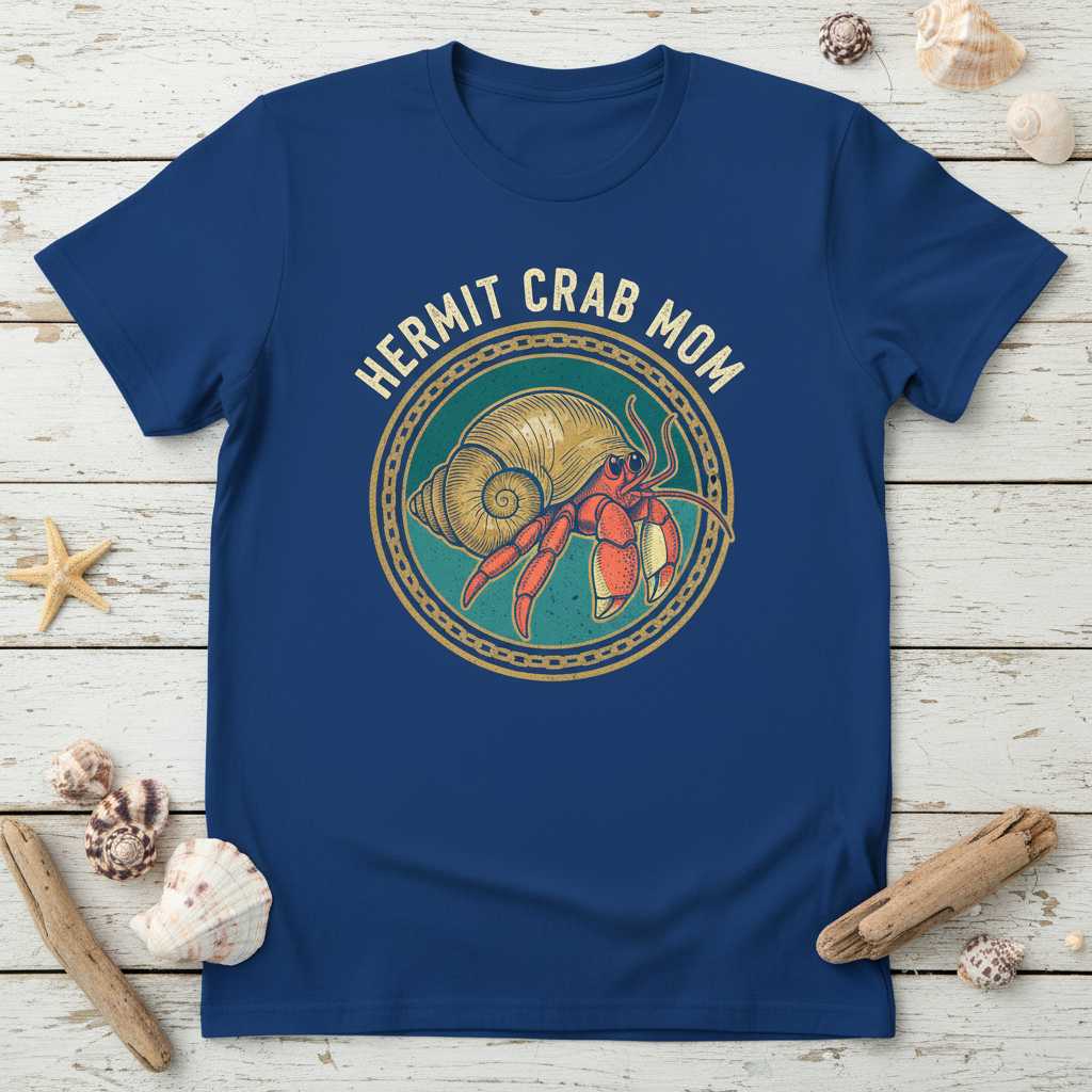 Hermit Crab Mom Vintage Graphic T-Shirt, Cute Pet Owner Tee Novelty Gift Idea