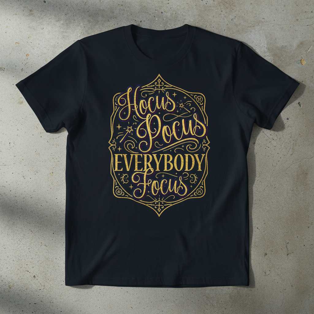 Hocus Pocus Everybody Focus Vintage T-Shirt, Graphic Halloween Teacher Tee