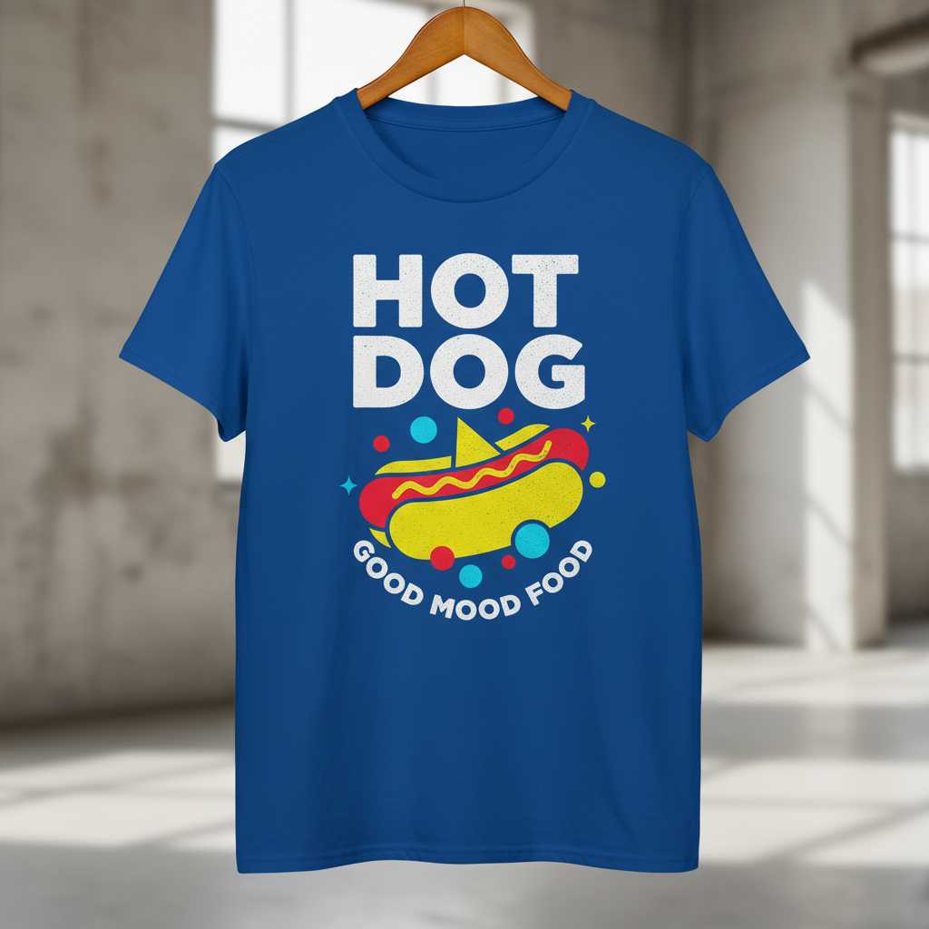 Hot Dog Good Mood Food Retro Distressed T-Shirt, Funny Graphic Tee Wear