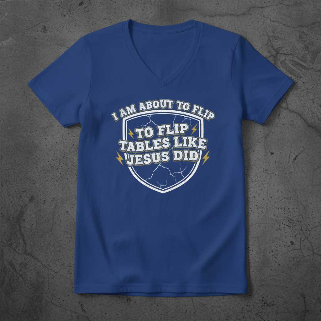 I Am About To Flip Tables Like Jesus Did Distressed T-Shirt Funny Graphic Tee